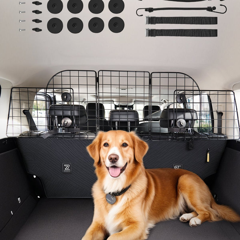 VEVOR suņa auto barjera, 930 mm - 1524 mm regulējams dzīvnieku dalītājs bagāžniekam