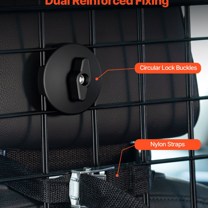 VEVOR suņa auto barjera, 930 mm - 1524 mm regulējams dzīvnieku dalītājs bagāžniekam