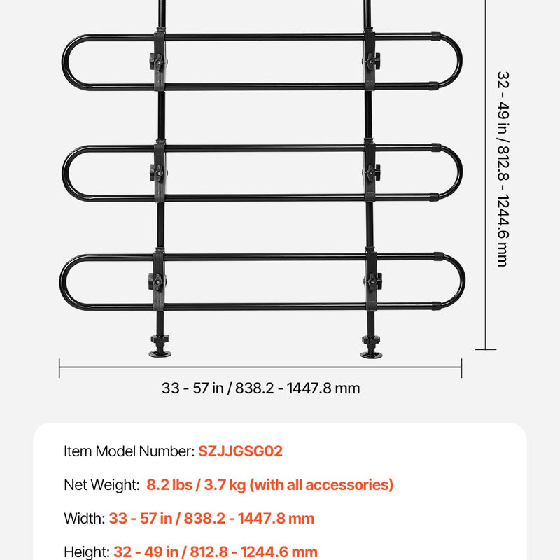 VEVOR Regulējama metāla auto siena suņiem, universāli piemērojama