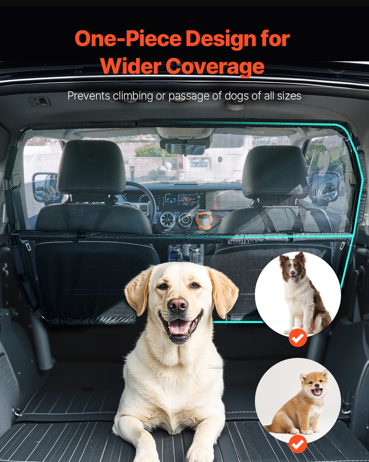 VEVOR Dog Car Barrier for Front Seats SUV, 142 cm