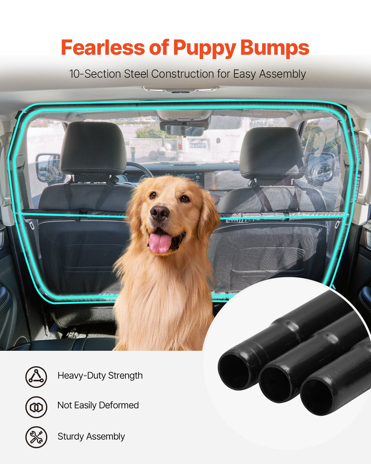 VEVOR Dog Car Barrier for Front Seats SUV, 142 cm