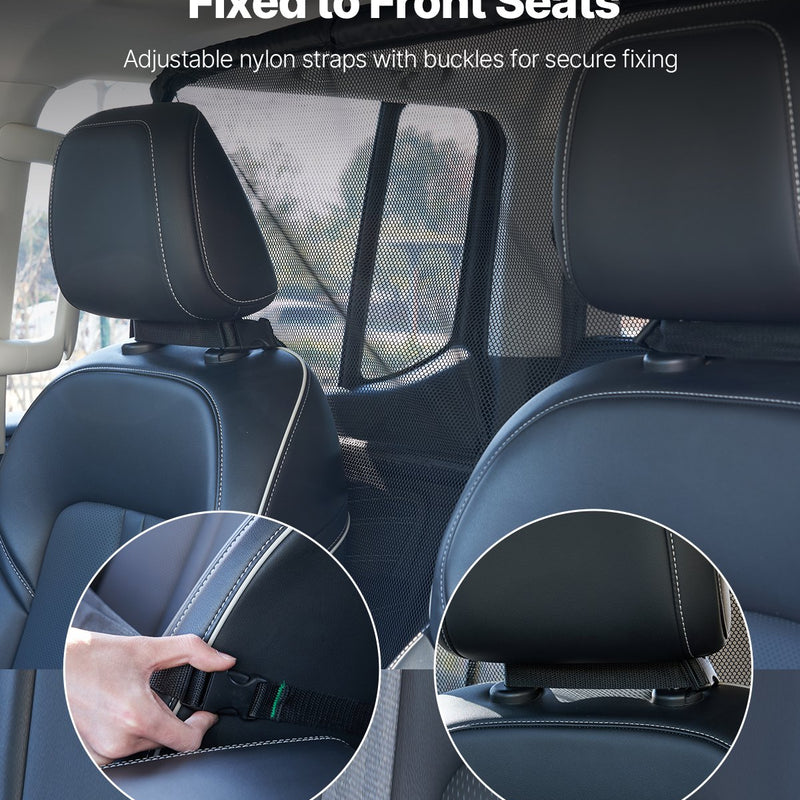 VEVOR suņa auto barjera, 1422 mm plaša, priekšējo sēdekļu uzstādīšana, auto dalītājs SUV