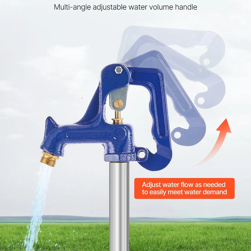 VEVOR salizturīgs dārza hidrants 1 m garums, 30 cm ierokamais dziļums, izturīgs čuguns