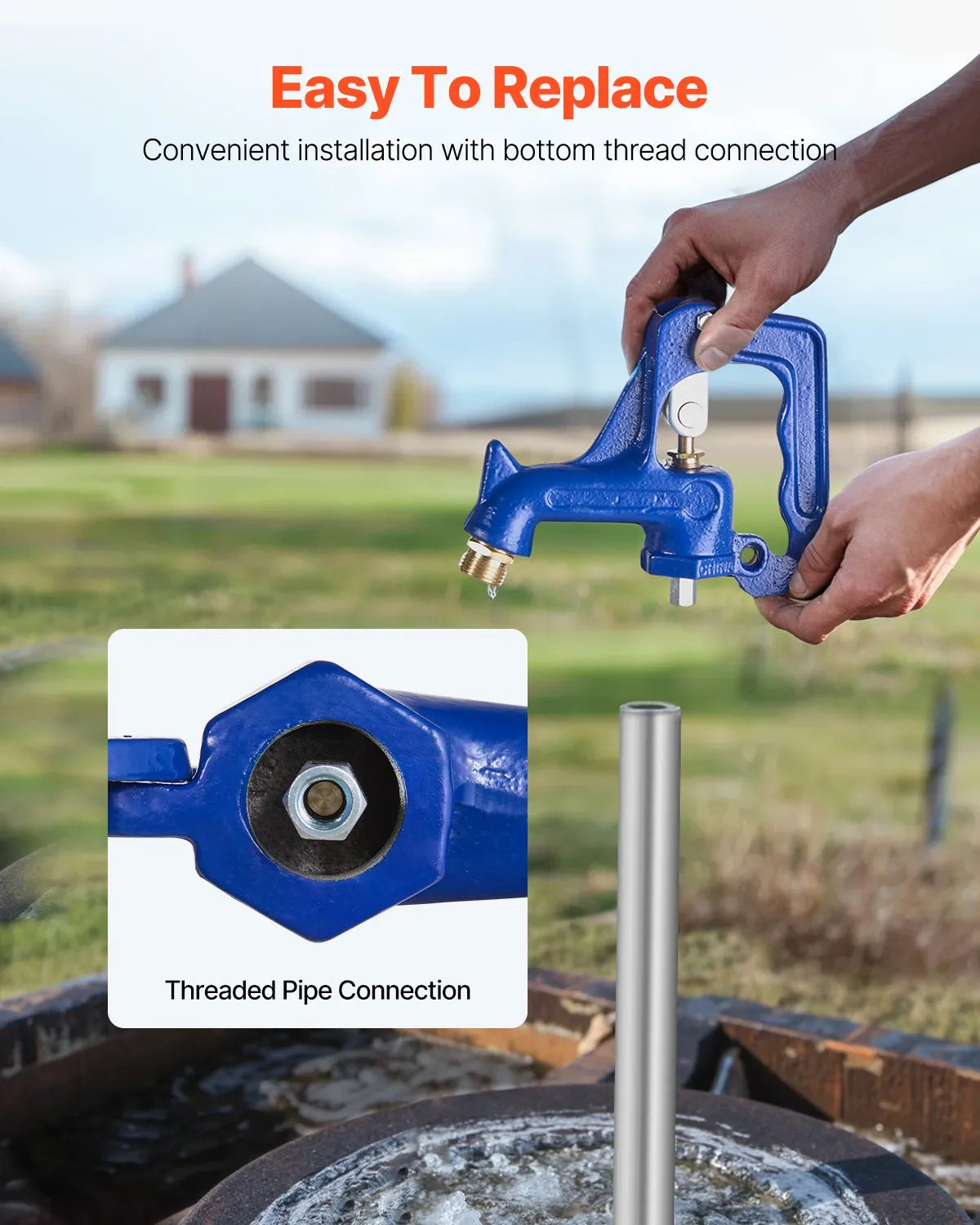 Outdoor Tap Frost-Resistant Replacement Valve (Blue) – Anti-Freeze Hydrant Head Mechanism
