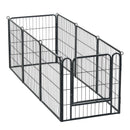 VEVOR saliekams metāla voljērs ar durvīm, 61 cm, 8 paneļi, melns