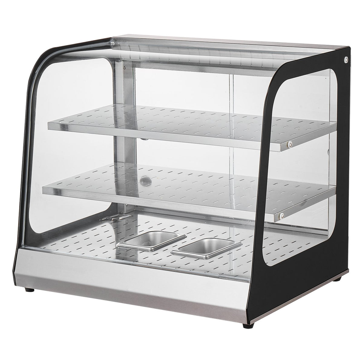 VEVOR Food Warming Display Cabinet 2 Tiers with Tank, for Pizza Storage