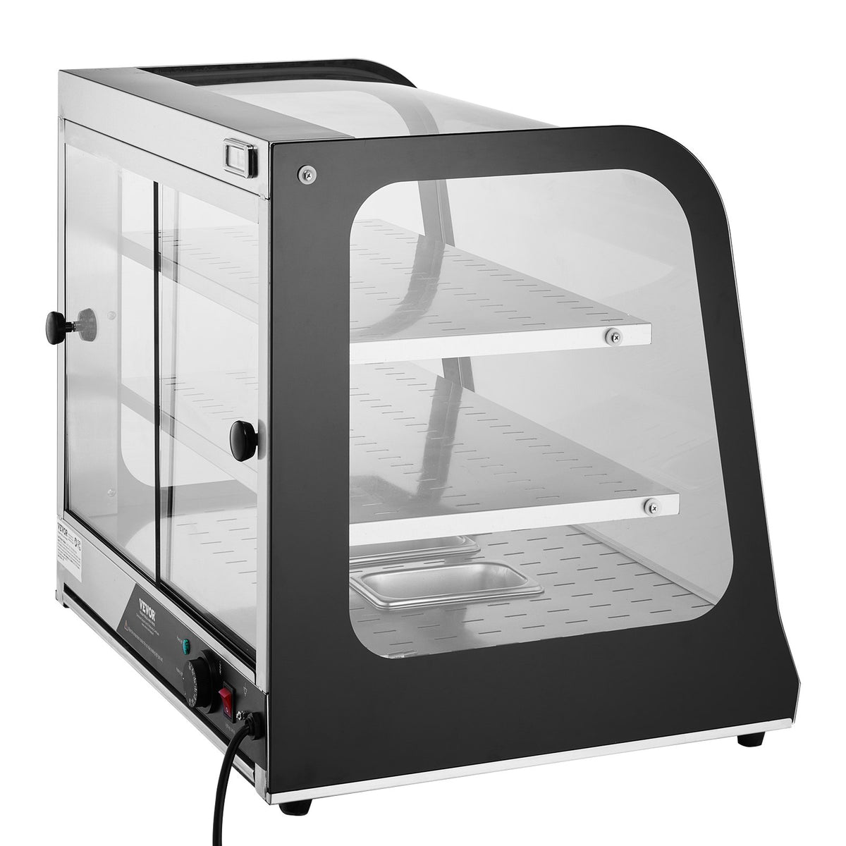 VEVOR Food Warming Display Cabinet 2 Tiers with Tank, for Pizza Storage