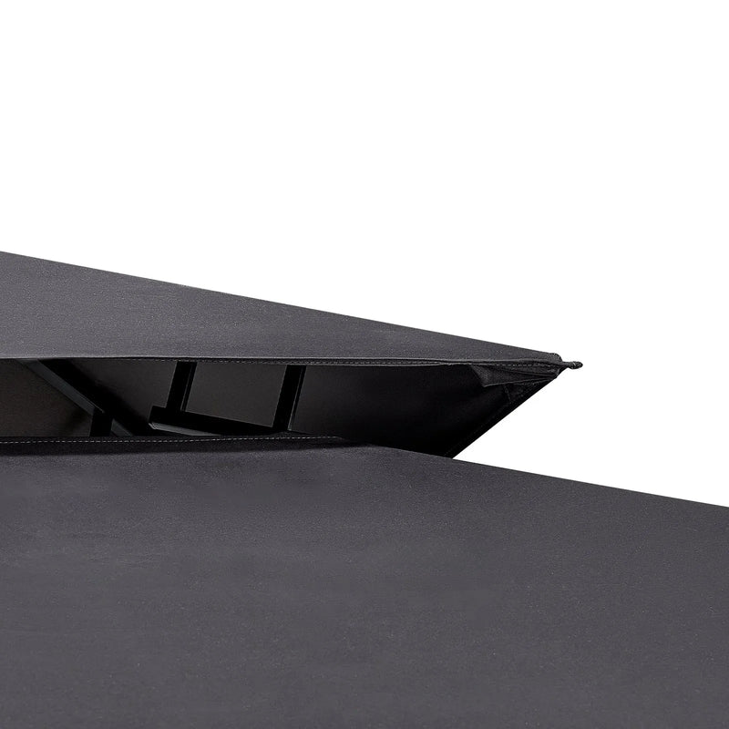 Grila nojume, 2,43 × 1,5 m āra BBQ nojume ar divslāņu jumtu, pulverkrāsota tērauda terases nojume ar 2 sānu plauktiem un 8 āķiem, grilēšanas nojume terasei, pagalmam, dārzam vai piknikam