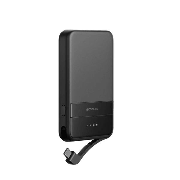 ECOFLOW USB ārējais akumulators 5000 mAh RAPID, 3,7 V. 1 × USB - C ports, bezvadu uzlāde līdz 15 W, 30 W. melna. - ZEMLETES.LV