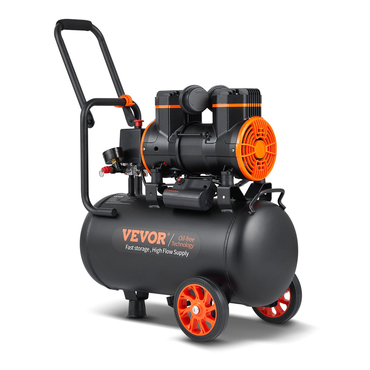 VEVOR gaisa kompresors 24 L, 1450 W, 3,35 CFM @ 90 PSI, maksimālais spiediens 116 PSI (8 bar)