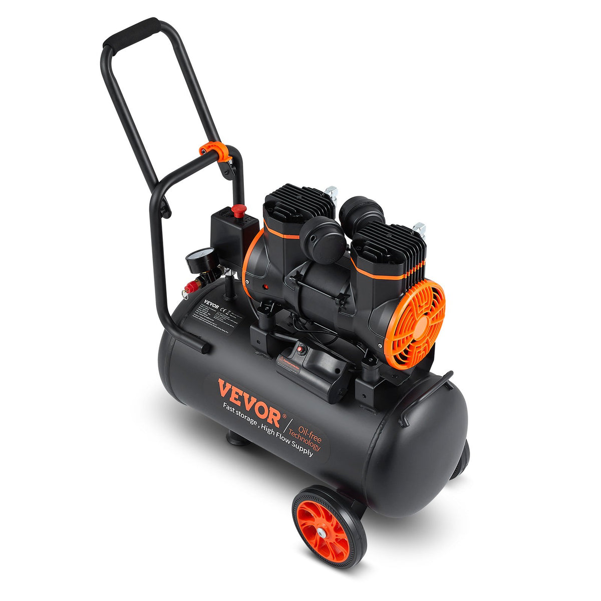 VEVOR gaisa kompresors 24 L, 1450 W, 3,35 CFM @ 90 PSI, maksimālais spiediens 116 PSI (8 bar)