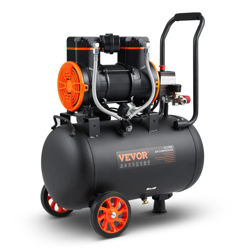 VEVOR gaisa kompresors 35 l, 1800 W, 5,12 CFM @ 6,2 bar, 70 dB, īpaši kluss, bez eļļas