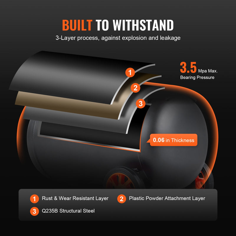 VEVOR gaisa kompresors 35 l, 1800 W, 5,12 CFM @ 6,2 bar, 70 dB, īpaši kluss, bez eļļas