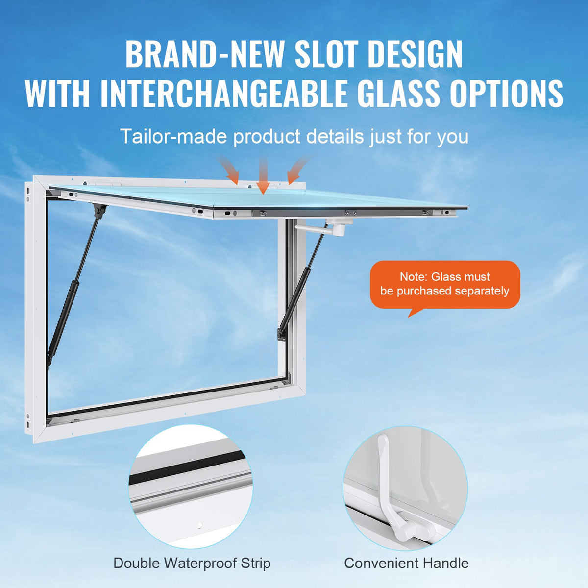 VEVOR teenindusaken 122 × 91 cm varikatusega, toiduauto teenindusstend