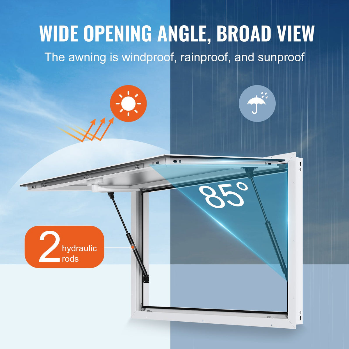 VEVOR teenindusaken 122 × 91 cm varikatusega, toiduauto teenindusstend