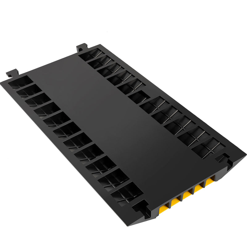 VEVOR 5 kanālu gumijas kabeļu aizsargi, izturīgas kabeļu rampas, 30 000 kg slodzes ietilpība, 5 nodalījumi, aizsargājoša vadu un kabeļu pārejas rampa, piemērota piebraucamajiem ceļiem un satiksmes ātruma slāpētājiem.