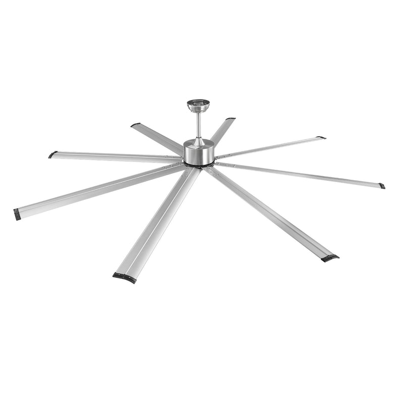 VEVOR 244 cm alumīnija griestu ventilators bez apgaismojuma, ar tālvadības pulti, matēti niķeļa krāsā