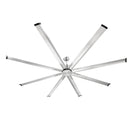 VEVOR 244 cm alumīnija griestu ventilators bez apgaismojuma, ar tālvadības pulti, matēti niķeļa krāsā