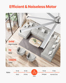 VEVOR 244 cm alumīnija griestu ventilators bez apgaismojuma, ar tālvadības pulti, matēti niķeļa krāsā