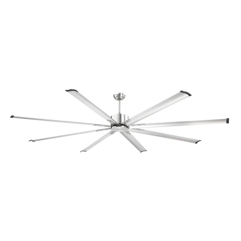 VEVOR 244 cm alumīnija griestu ventilators bez apgaismojuma, ar tālvadības pulti, matēti niķeļa krāsā