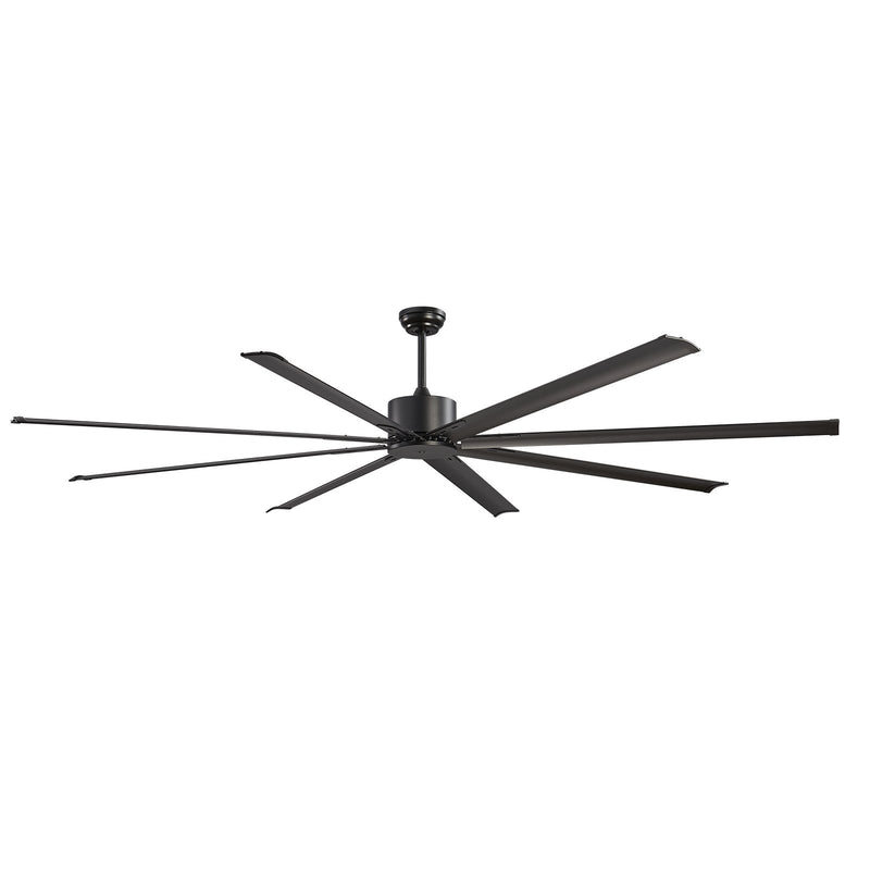 VEVOR 244 cm alumīnija griestu ventilators bez apgaismojuma, tālvadība, līdzstrāvas motors, melns