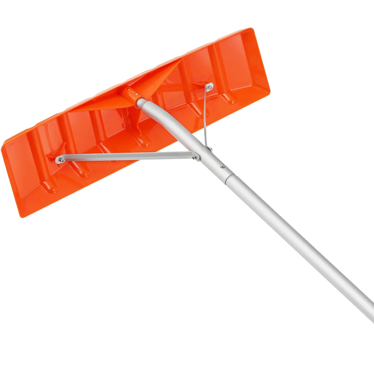 Snow Roof Shovel, 63.5 cm Plastic Blade, 640 cm Aluminium Handle, Non-Slip Grip, Easy to Fold and Use for Roof, Car Snow and Wet Leaf Cleaning
