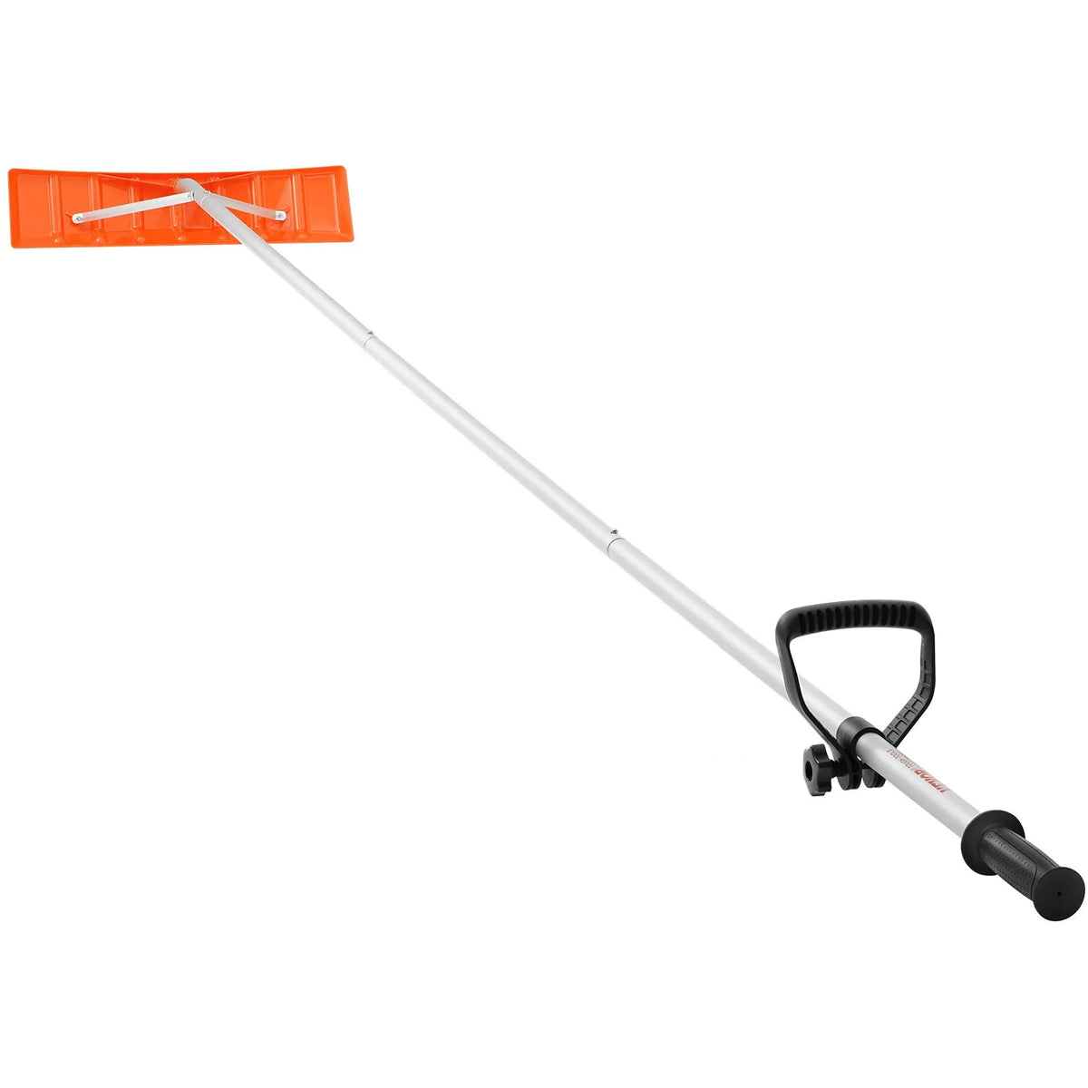 Snow Roof Shovel, 63.5 cm Plastic Blade, 640 cm Aluminium Handle, Non-Slip Grip, Easy to Fold and Use for Roof, Car Snow and Wet Leaf Cleaning