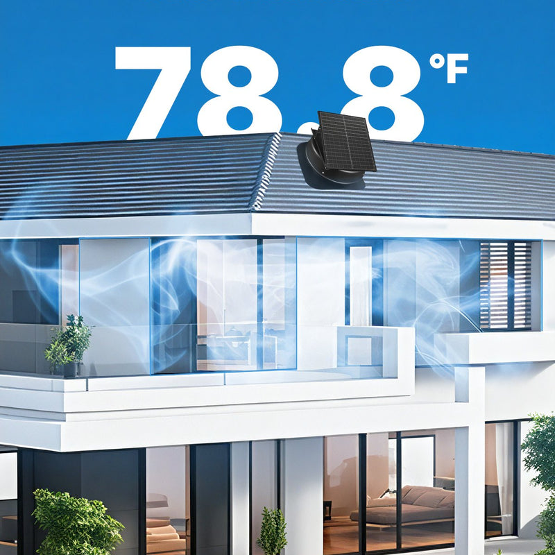 VEVOR 35 W saules ventilators bēniņiem ar gudro termostatu un bezsuku motoru