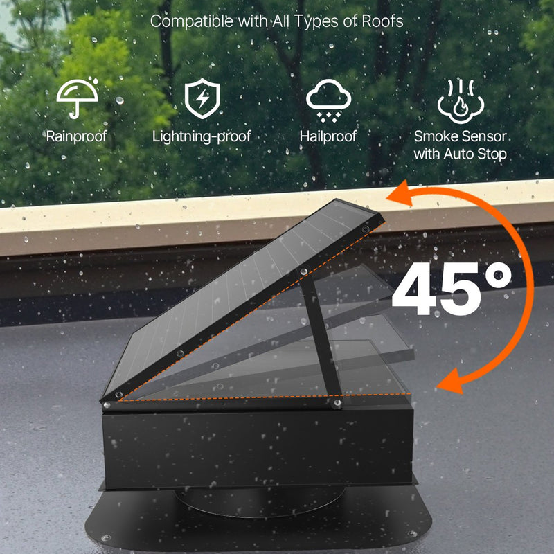 VEVOR 35 W saules ventilators bēniņiem ar gudro termostatu un bezsuku motoru