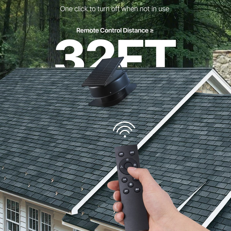VEVOR 50 W saules jumta bēniņu izplūdes ventilators ar viedtermostatu un tālvadības pulti