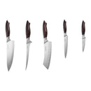 VEVOR virtuves nažu komplekts, 5 daļas, augsta oglekļa nerūsējošā tērauda asi naži, izturīgi un noturīgi pret rūsu, profesionāli virtuves naži ar ergonomisku, pret plaisāšanu izturīgu rokturi precīzai griešanai