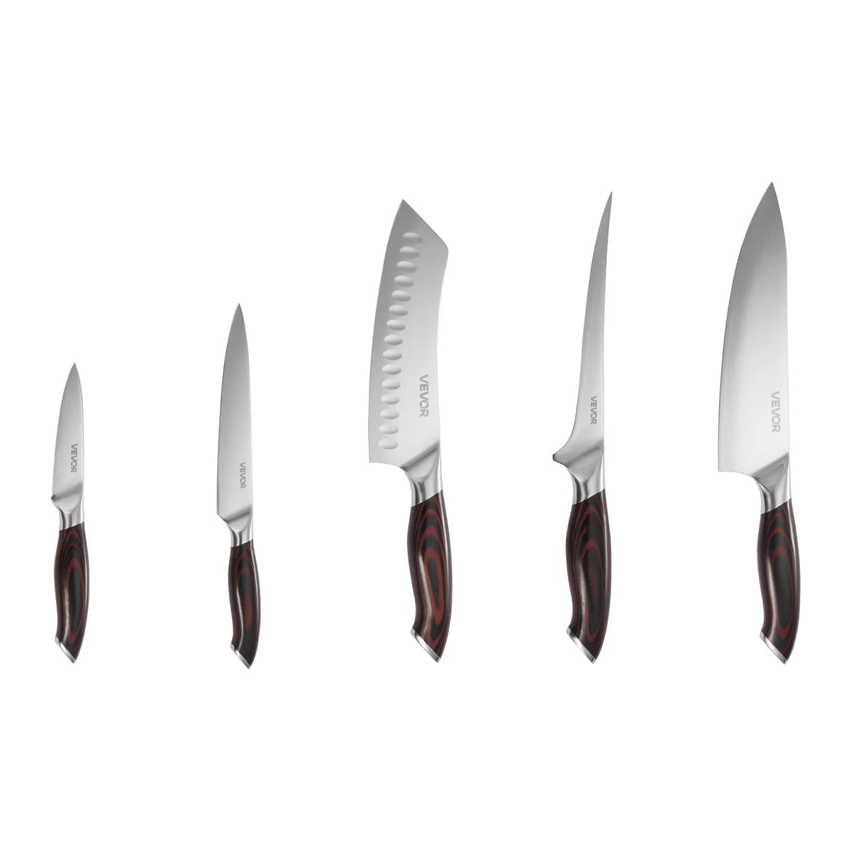 VEVOR Professional Kitchen Knife Set 5 Pieces, High Carbon Stainless Steel, Ergonomic Handles