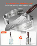 VEVOR virtuves nažu komplekts, 5 daļas, augsta oglekļa nerūsējošā tērauda asi naži, izturīgi un noturīgi pret rūsu, profesionāli virtuves naži ar ergonomisku, pret plaisāšanu izturīgu rokturi precīzai griešanai