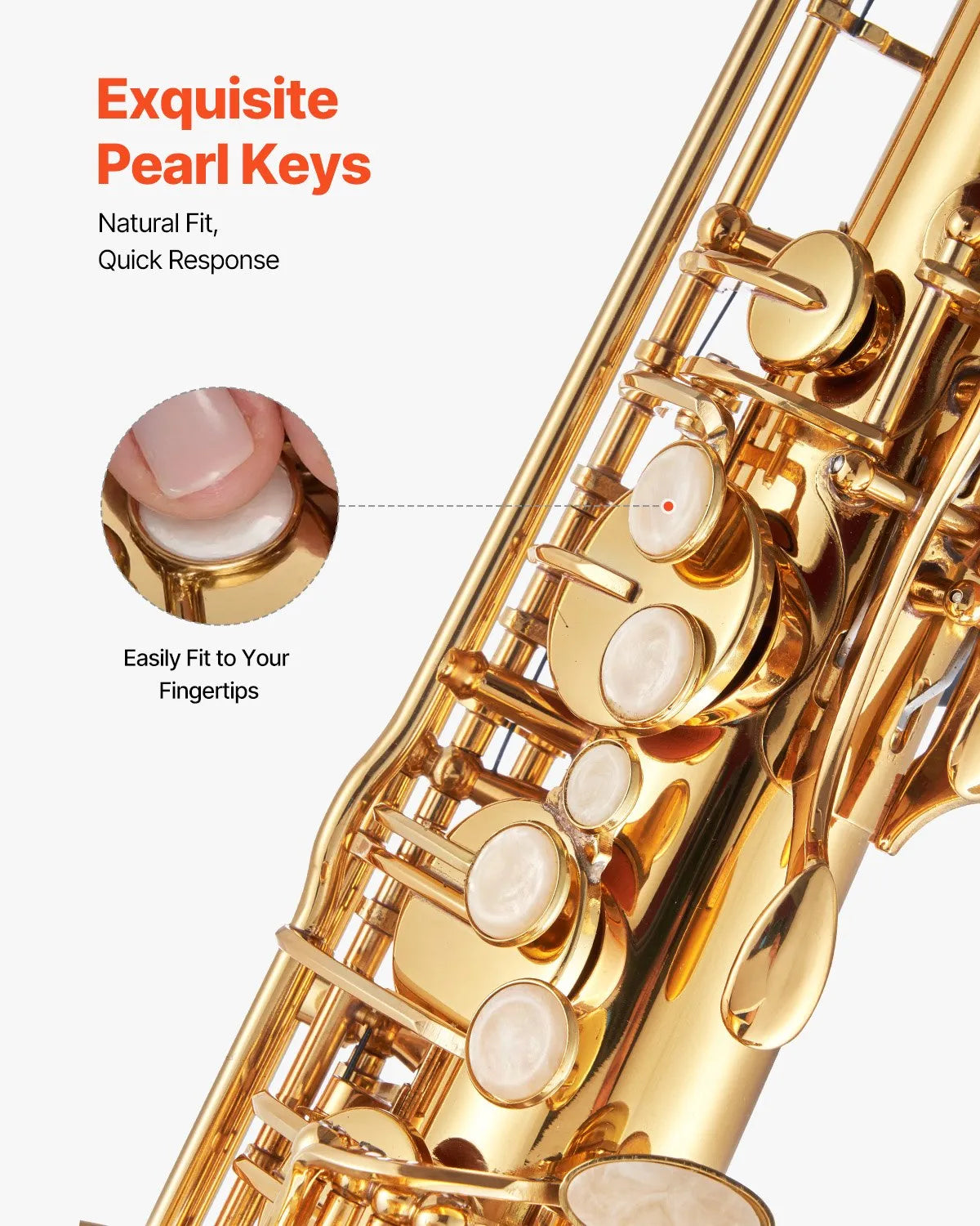 VEVOR Tenor Saxophone B♭, Brass, 23 Keys, Beginner Kit with Case, Mouthpieces and Straps, Gold