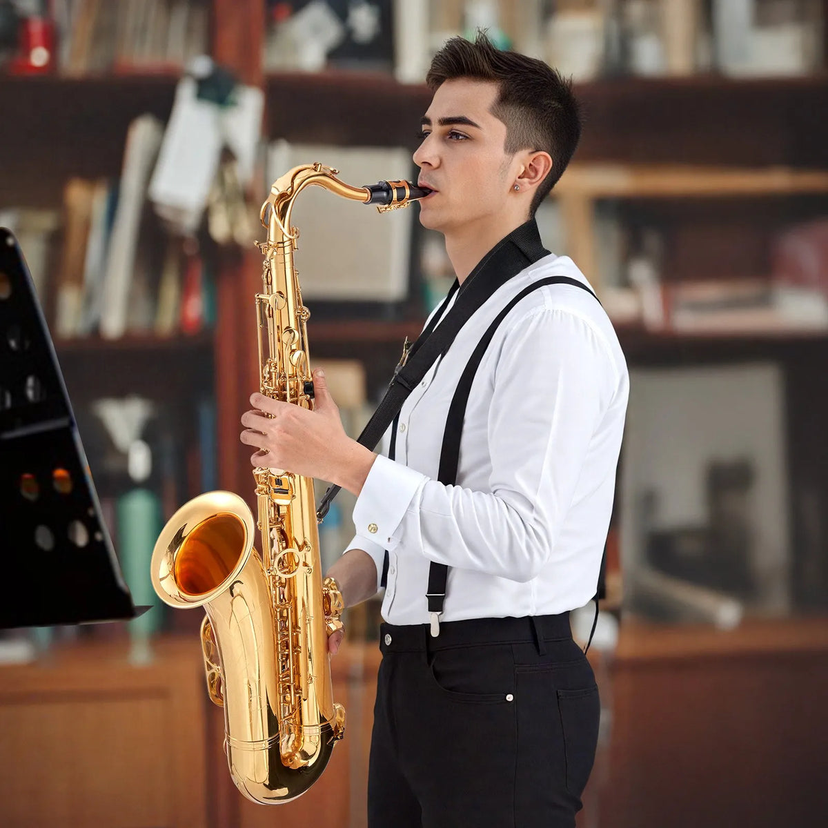 VEVOR Tenor Saxophone B♭, Brass, 23 Keys, Beginner Kit with Case, Mouthpieces and Straps, Gold
