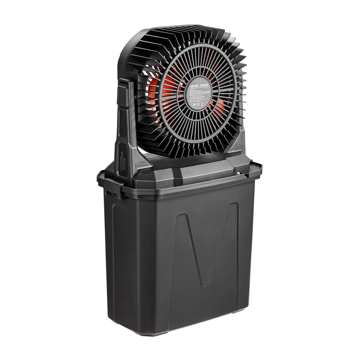 VEVOR miglas ventilators ar motoru virs 2700 apgr./min, ūdens dzesēšanas ventilators ar 9 l ūdens tvertni, 10 000 mAh akumulatoru, 4 ātruma un 5 apgaismojuma režīmi, piemērots iekštelpām, ārtelpām un terasei - ZEMLETES.LV