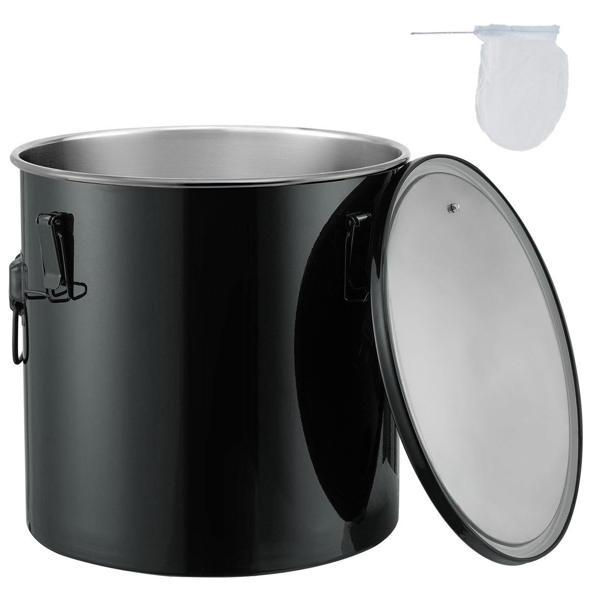 VEVOR 38 L Oil Fryer Tank, Stainless Steel with Lid, Filter and Wheels