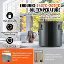 VEVOR fritiera tauku tvertne, 30 l eļļas savākšanas un pārvadāšanas konteiners no nerūsējošā tērauda ar rūsas izturīgu pārklājumu, ar vāku, fiksācijas skavām un filtra maisu karstas cepamās eļļas filtrēšanai, melna