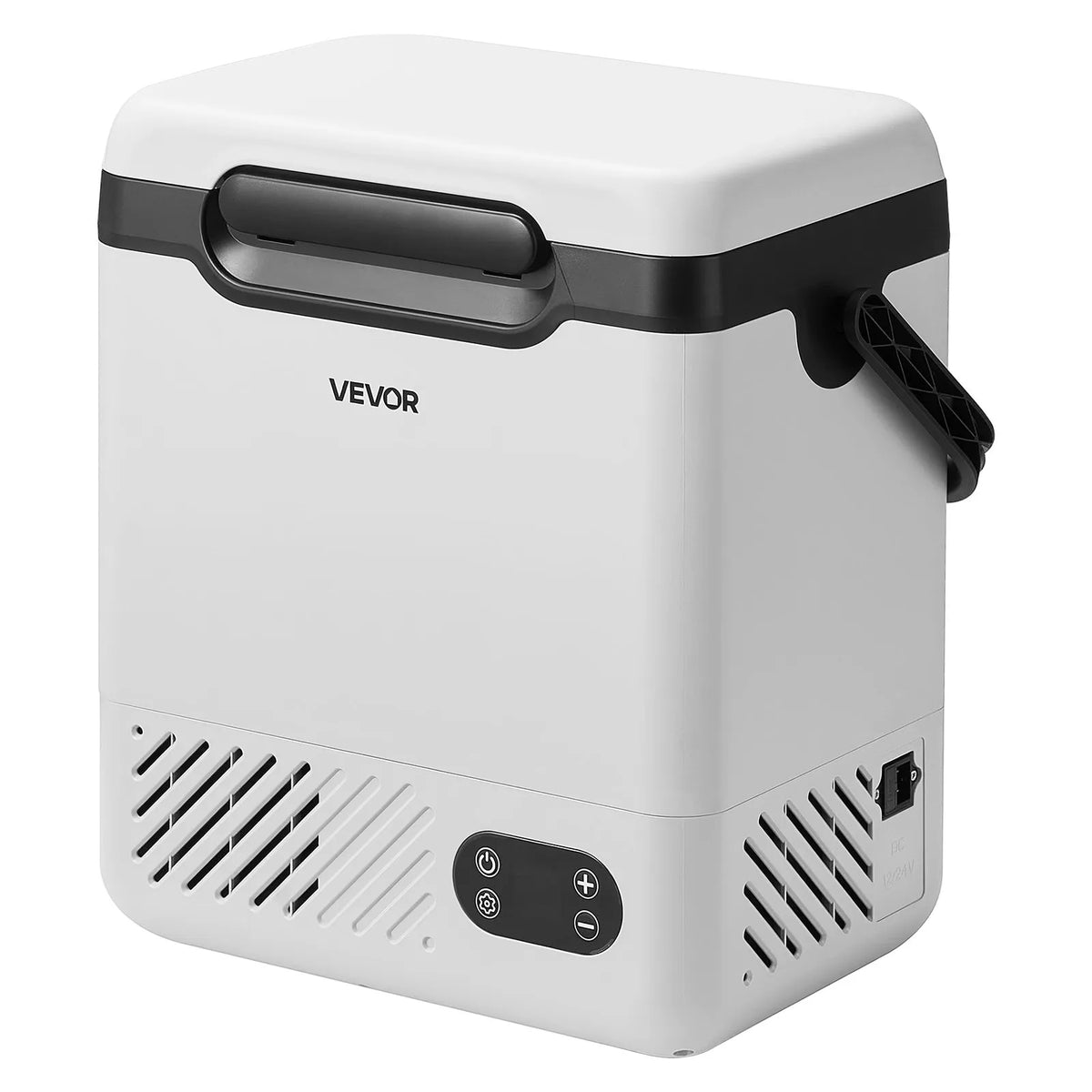 VEVOR 12 l auto ledusskapis ar kompresoru, pārnēsājama 12 V/24 V DC un 100–240 V AC elektriskā saldētava ar rokturi, temperatūra no -20 °C līdz 20 °C, kemperiem, automašīnām, laivām un kempingam