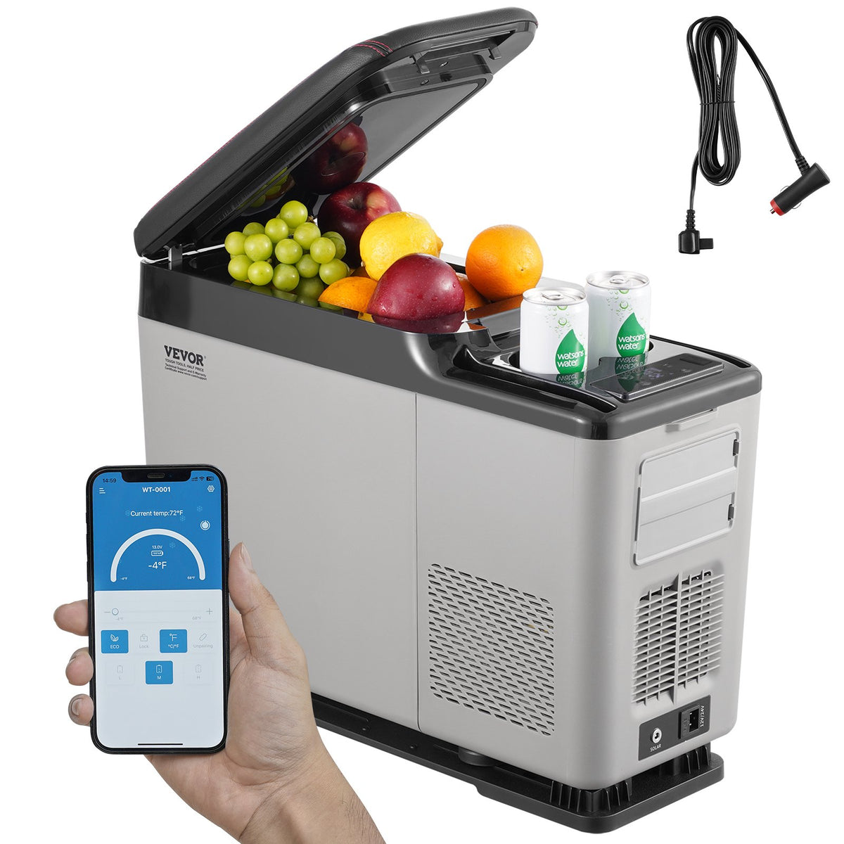 15L VEVOR Portable Car Fridge Freezer with Compressor, Single Zone, for Car and Home Use