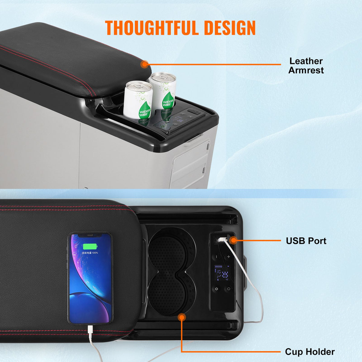 15L VEVOR Portable Car Fridge Freezer with Compressor, Single Zone, for Car and Home Use