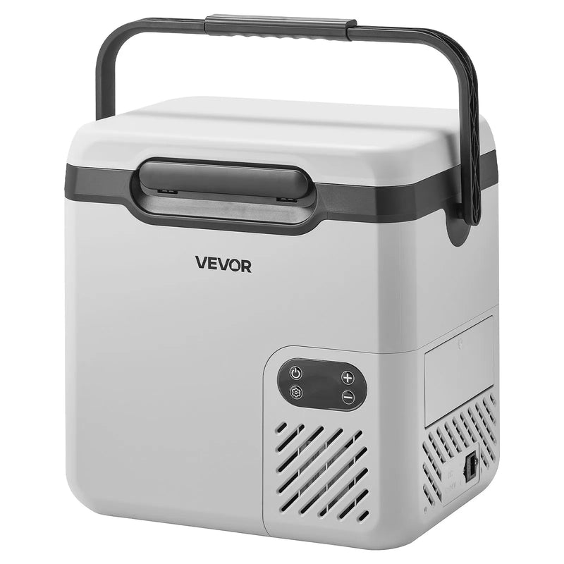 VEVOR 18 l auto ledusskapis ar kompresoru, pārnēsājama 12 V/24 V DC un 100–240 V AC elektriskā saldētava ar rokturi, temperatūra no -20 °C līdz 20 °C, kemperiem, automašīnām, laivām un kempingam