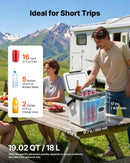 VEVOR 18 l auto ledusskapis ar kompresoru, pārnēsājama 12 V/24 V DC un 100–240 V AC elektriskā saldētava ar rokturi, temperatūra no -20 °C līdz 20 °C, kemperiem, automašīnām, laivām un kempingam