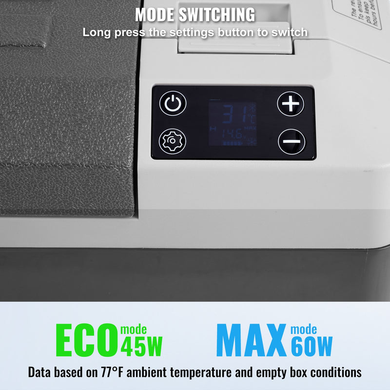 25L VEVOR pārnēsājams auto ledusskapis ar saldētavas kompresoru, vienas zonas