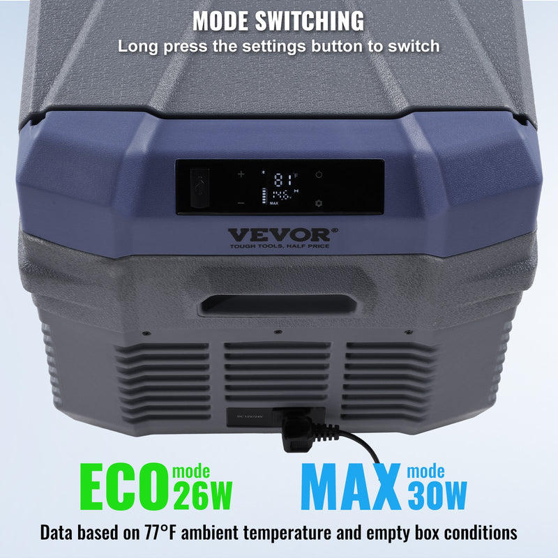 30L VEVOR pārnēsājams auto ledusskapis/saldētavas kompresors, viena zona