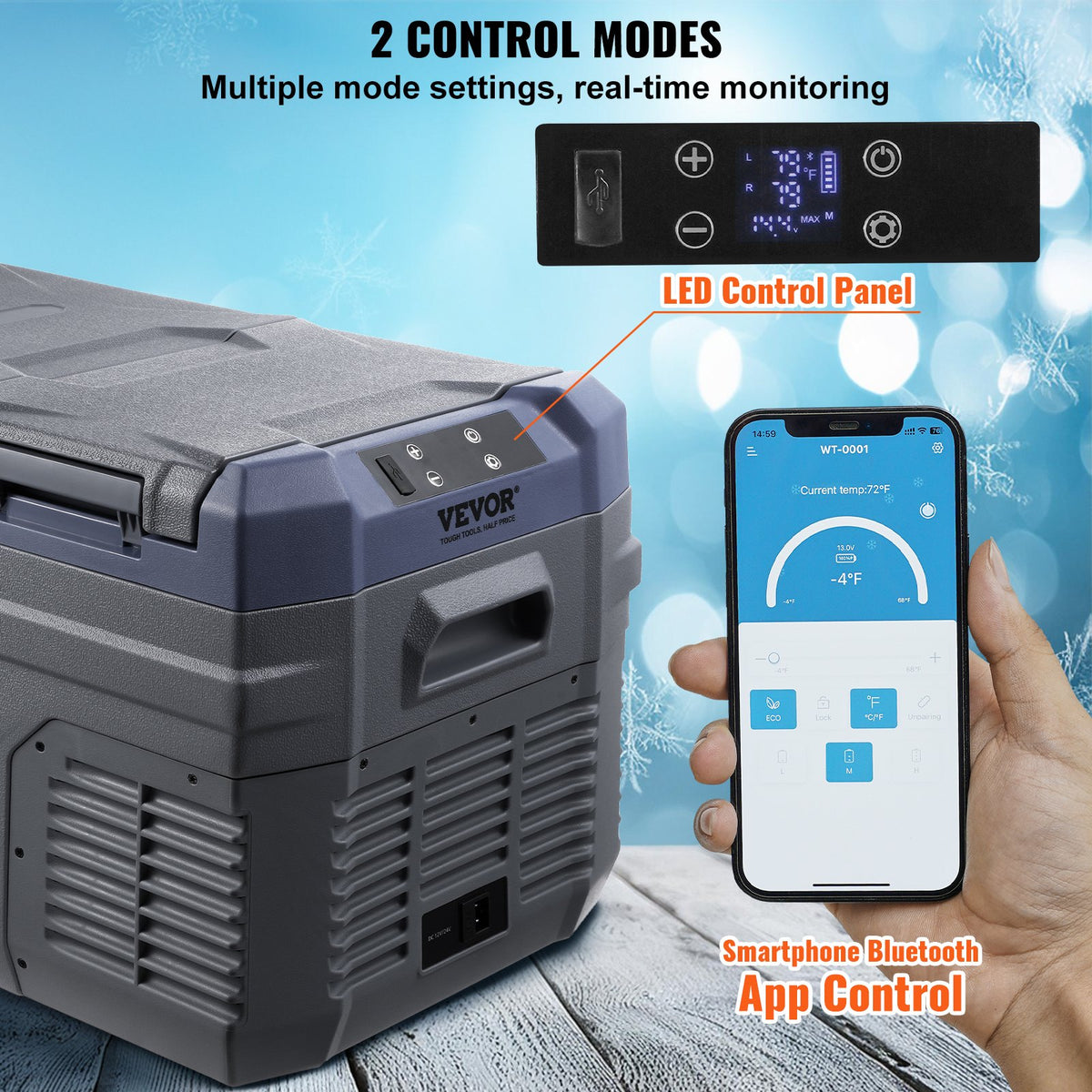 25L VEVOR Portable Car Cooler/Freezer Compressor, Dual Zone