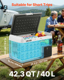 VEVOR 12 V auto ledusskapis 40 l ar regulējamu temperatūru - 20 ℃ līdz 20 ℃, pārnēsājams kompresora dzesētājs ar 12/24 V DC un 100–240 V AC, kempingam, ceļojumiem un RV - ZEMLETES.LV