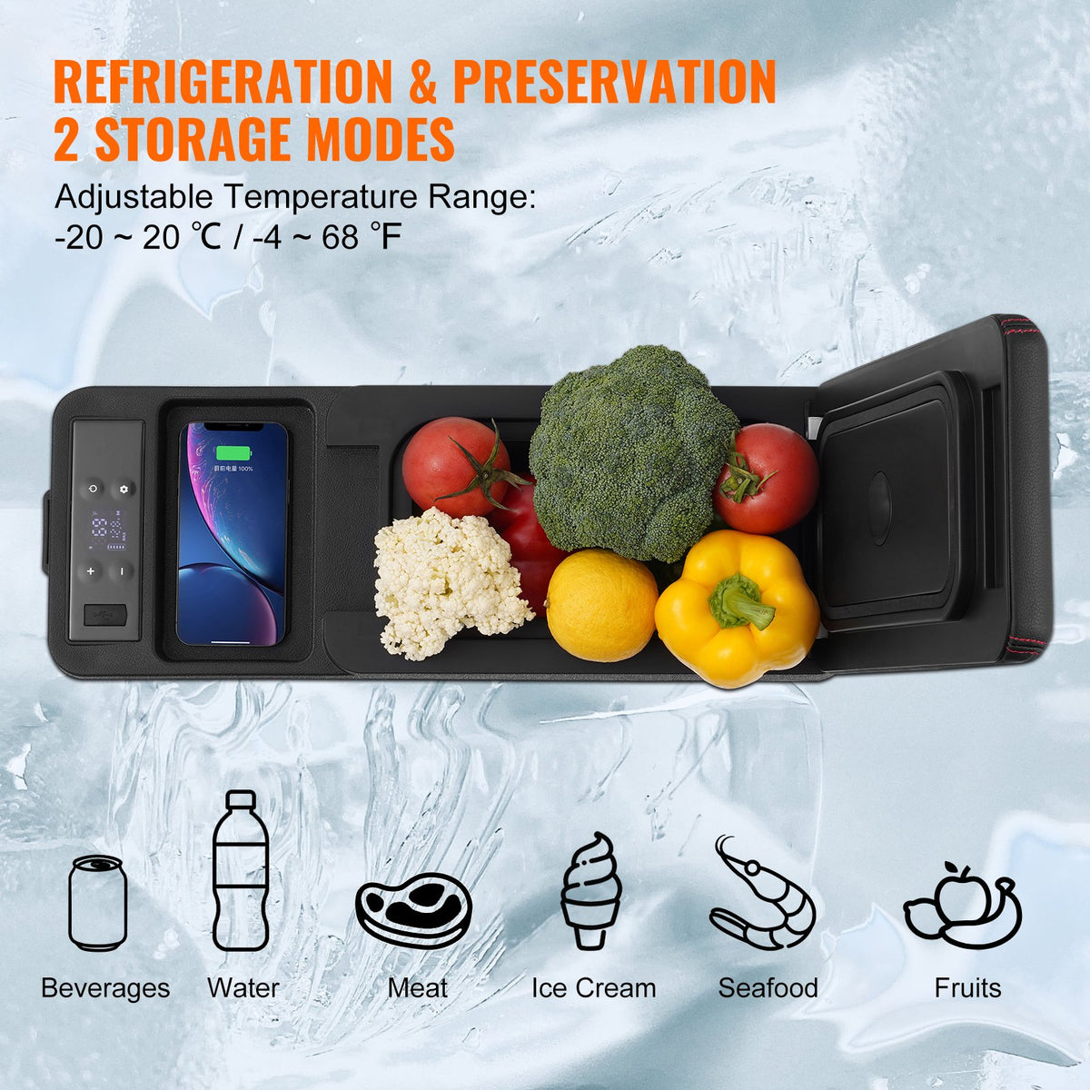 8L VEVOR Portable Car Cooler/Freezer with Compressor for Vehicle and Home Use