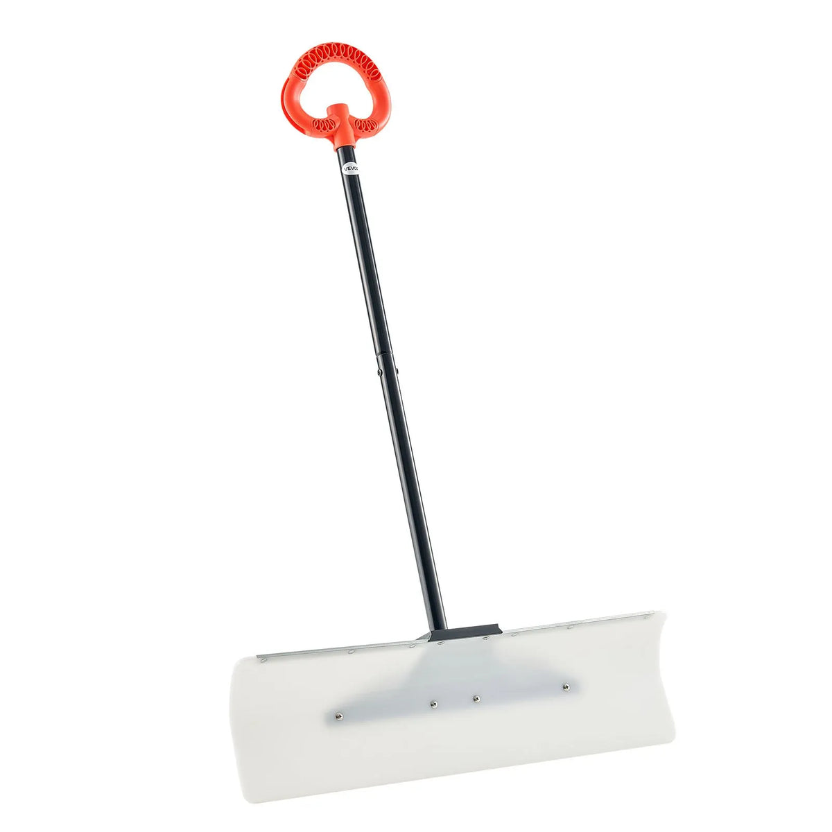 Snow pusher shovel 76.2 cm with ergonomic handle, HDPE blade and metal edge, segmented handle, portable for driveways