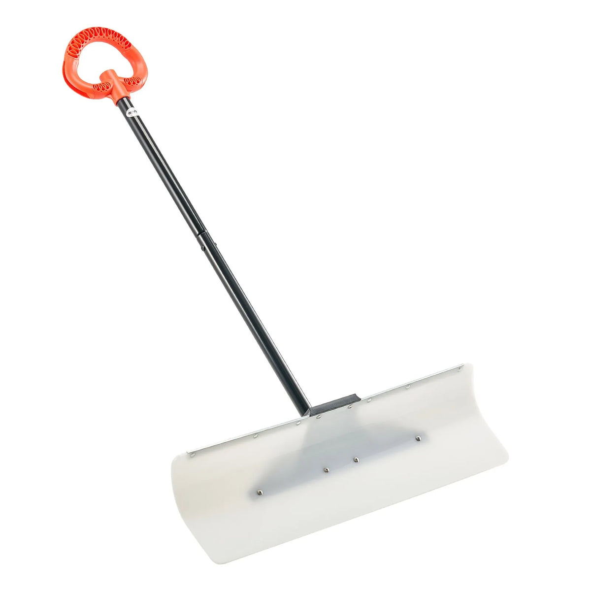 Snow pusher shovel 76.2 cm with ergonomic handle, HDPE blade and metal edge, segmented handle, portable for driveways